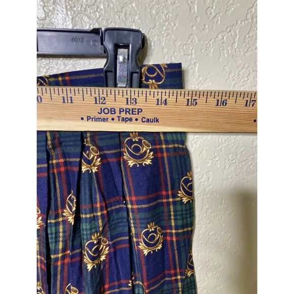 VTG 90s Gaucho Pants Womens Size 10 Plaid Wide Leg Elastic Waist USA Preppy - Picture 7 of 13